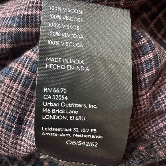 Free People We the Free Catalina Ruched Plaid Front hook Button-Front Women Top - Picture 11 of 12